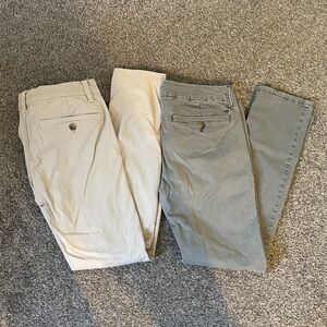 American Eagle Women’s Classic Beige pants and light greenish gray Pants (2)
